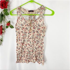 💋3/$20 SALE!💋 Love Scene Frilly Floral Tank Top